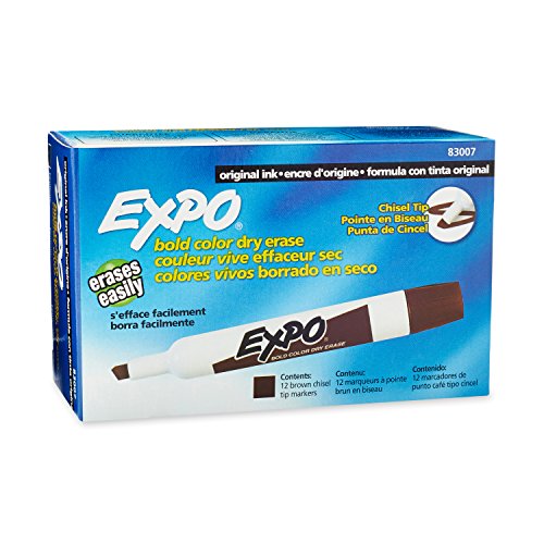EXPO Original Dry Erase Markers, Chisel Tip, 12-Pack, Brown