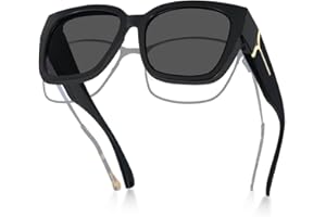 Meeloog Polarized Fit Over Glasses Sunglasses for Women UV Protection, Trendy Square Wrap Around Shades for Driving Riding