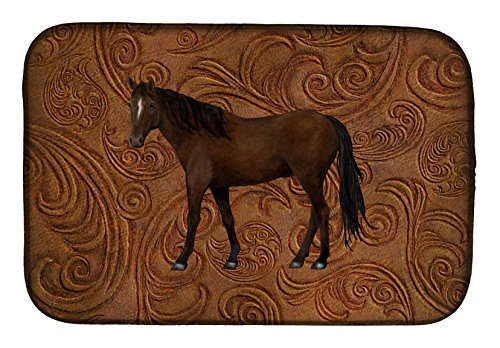 Caroline's Treasures SB3066DDM""Horse" Dish Drying Mat, 14" x 21", Multicolor