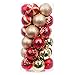 iPEGTOP Delicate Painting & Glittering Shatterproof Christmas Ball Ornaments - 30ct 60mm/2.4