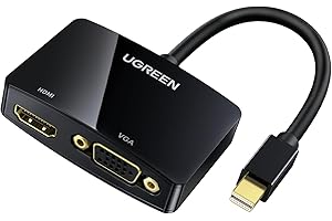 UGREEN Mini DisplayPort to HDMI or VGA Adapter Mini DP Thunderbolt 2 Compatible to HDMI VGA TV HDTV Video Cable Adapter Conve