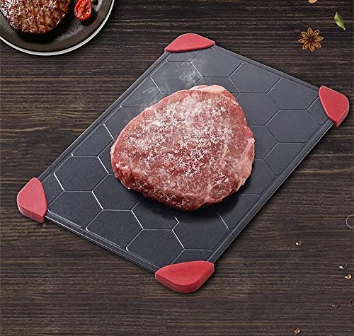 Fast Defrosting Tray for Frozen Foods, Rapid Thawing Plate Large Board for Frozen Meat, Kitchen Aviation Aluminum Defrosting Mat Pad, Thawing Frozen Foods in Short Time - Black Hive
