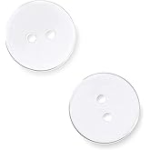 3/4" Clear Sewing Buttons 2 Hole Pack of 50 Transparent Buttons for Sewing 30L Crafts Replacement 0.75 inch (19mm) Glossy Round Button Bulk Large Plastic Buttons for Dress Pants Shirt Skirt Blouse