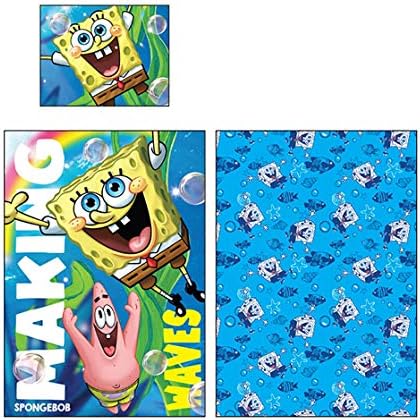 MiniMega Bed Set Spongebob Squarepants Making Waves Duvet Cover Set 140x200 cm Original 100% Cotton
