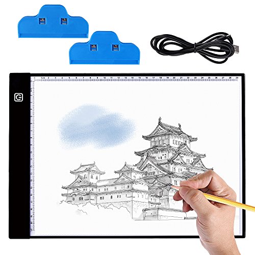 Light Box for Diamond Painting - A4 Ultra-Thin Portable LED Light Box Tracer, Stepless Dimming USB Power Light Pad for Diamond Painting, Drawing, Sketching, Animation, Calligraphy