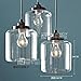 Injuicy Lighting Loft Vintage Industrial Clear Glass Pendant Lamp Fixtures Antique Retro E27 Edison Candy Jar Ceiling Pendant Lights Shade for Living Dining Room Bar Kitchen Restaurant Decoration