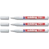 edding 751 Paint Marker Xylene and Toluene-free Bullet Tip 1-2mm Line White Ref [Pack of 10]