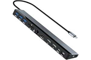 USB C Docking Station Dual Monitor: NewQ 12-in-1 USB C Hub with Dual HDMI 4K@30Hz, 4*USB, USB-C, Audio, Ethernet, SD/TF, PD 100W, Thunderbolt 3 | 4 Dock for MacBook Pro Air, HP, Dell, Lenovo, Acer…