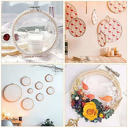 BigOtters 12PCS 3 Inch Embroidery Hoops Set, Bamboo Circle Cross Stitch Hoop Ring Tiny Embroidery Hoop Mini Embroidery Hoop Bulk for DIY Art Craft Handy Sewing