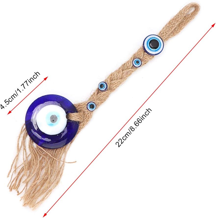 Hztyyier Lucky Evil Eye Amulet Turkish Glass Amulet Blue Evil Eye Blessing Charm Wall Hanging Home Pendant Ornaments - Image 3