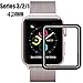 EcoPestuGo Compatible [2 - Pack] for Apple Watch 42mmTempered Glass Screen Protector, EcoPestuGo (Black) Anti-Scratch, Full Coverage Scratch-Proof Screen Film Compatible iWatch 42mm Series 1/2/3