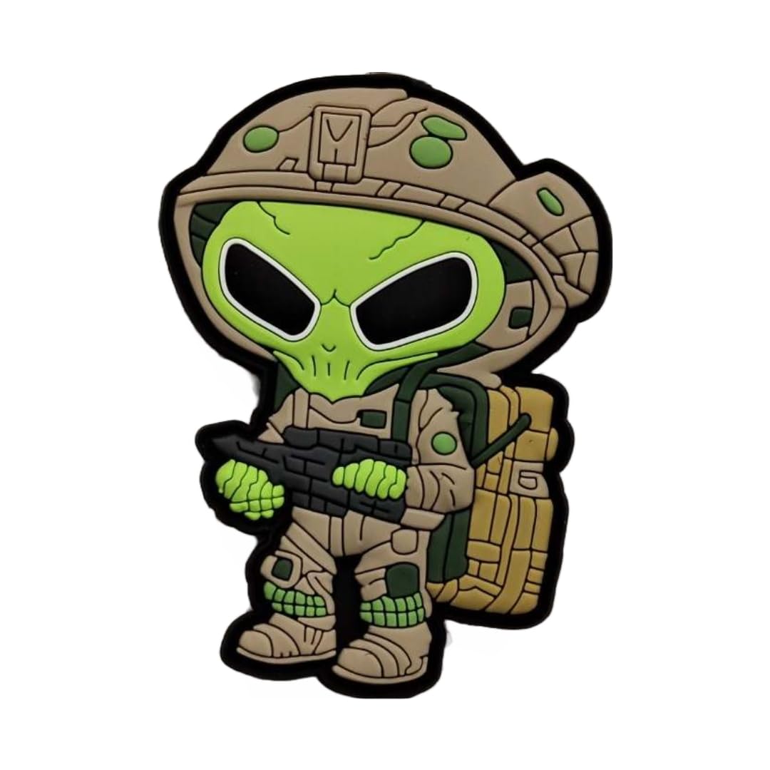 Pandiui23 Alien PVC Military Tactical Backpack Patch, Cross Training Patch for Backpacks and Vests (Alien)