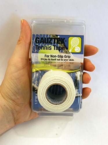Gauztex® Athletic Tape – Tennis – Self-Adhesive Breathable Gauze – Flexible, Sweatproof Non-Slip Grip (1 Roll), 1 ½" x 7 ½ yds, Blue