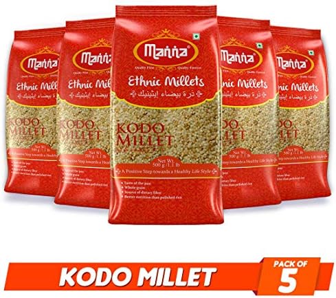 Millet pure quality of millet tasty Kodo Millet 2.5kg (Pack of 5 - 500g Each) - Kodra / Varagu / Arikelu / Hark / Varigu