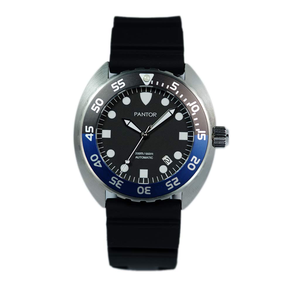 Pantor Dive Watches Nautilus 200m Big Size 45mm Automatic Pro Diver Watches with Rotating Bezel Sapphire and Rubber Strap (Blue) — image 1