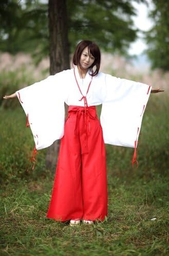 巫女 みこさん コスプレ 高品質衣装 豪華 ７点 セット コスチューム 犬夜叉 桔梗 女性 S
