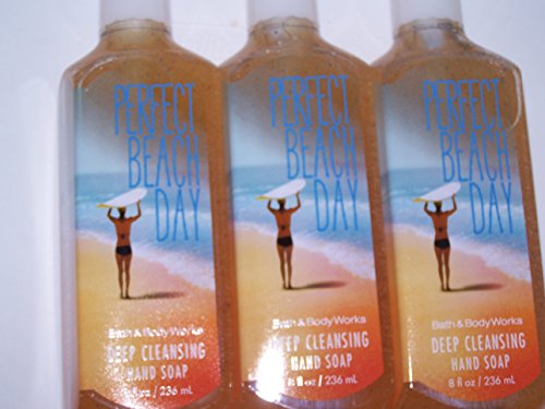 Lot of 3 Bath & Body Works Perfect Beach Day Deep Cleansing Hand Soap (Perfect Beach Day)