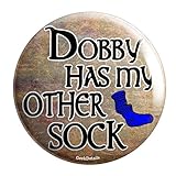 Geek Details Wizard Themed Pinback Button (Dobby Has My Other Sock )