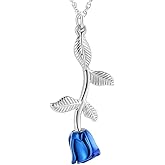 shajwo Rose Flower Urn Necklace Cremation Jewelry for Ashes for Women Girls Urn Keepsake Pendant Human Pet Memorial Locket Holder