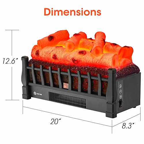 Electric Fireplace Logs Set Heater with Realistic Ember Bed, 20