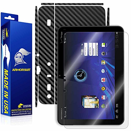 ArmorSuit MilitaryShield - Motorola XOOM Carbon Fiber Film protector Shield + Screen Protector & Lifetime Replacements