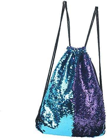 Reversible Sequins Bag Mermaid twinkling Fashion Backpack Drawstring Backpack Packsack Bling Shining Bag Shoulder Bag For Women girls kid  Sport Bag