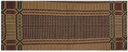 Pine Creek 14"x32" Tan/Black/Cranberry Edgewood Short Table Runner