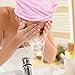 Hairizone Absorbent Microfiber Hair Towel 2 Pack Quick Dry Hair Turban Wraps Twist Hair Drying Towel with Elastic Loop for Kids Girls Women (Pink/ROSEO)