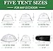 Chefast Food Cover Tent (5 Packs) - Pop Up Mesh Covers in 5 Sizes with Reusable Carry Bag - Protect Foods from Fruit Flies - Great for Picnics and Outdoor BBQ