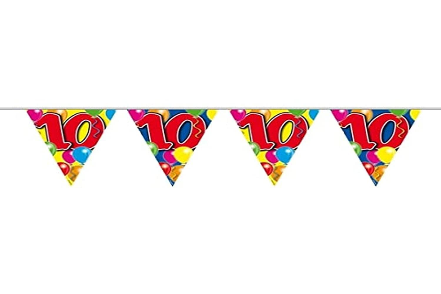 Folat 04540 10th Birthday Garland Balloons-10 m, Multi Colours