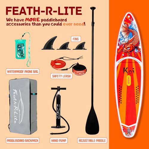 FunWater Inflatable Stand Up Paddle Board - Ultra-Light SUP PaddleBoard Includes ISUP,Adj Paddle,Pump,Backpack,Fins,Leash for Adults