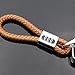 US85 For Audi Logo Emblem Key Chain Key Ring Metal Alloy BV Style Calf Leather Gift Decoration Accessories (Brown)
