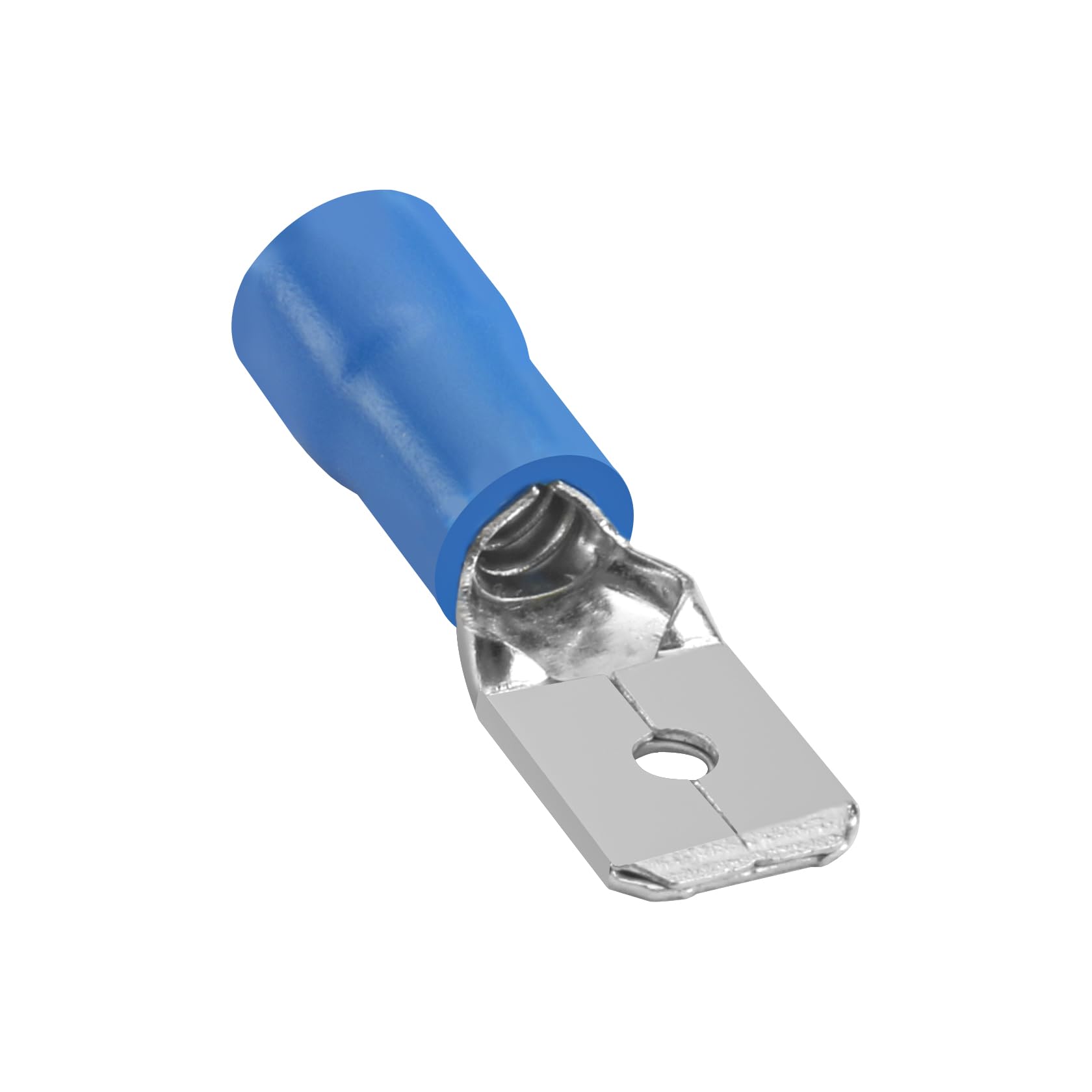 Heschen Male Quick Disconnects Vinyl insulated,MDD2-250, 6.3 x 0.8 mm Cable Terminal for 1.5-2.5mm² (16-14 AWG) Blue 100Pack
