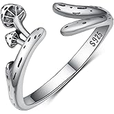 CVRAVO Mushroom Ring 925 Sterling Silver Mushroom Adjustable Open Ring Cute Nature Jewelry Gifts for Women Girls