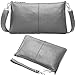 Lecxci Leather Crossbody Purses Clutch Phone Wallets with Card Slots for Women (Grey)
