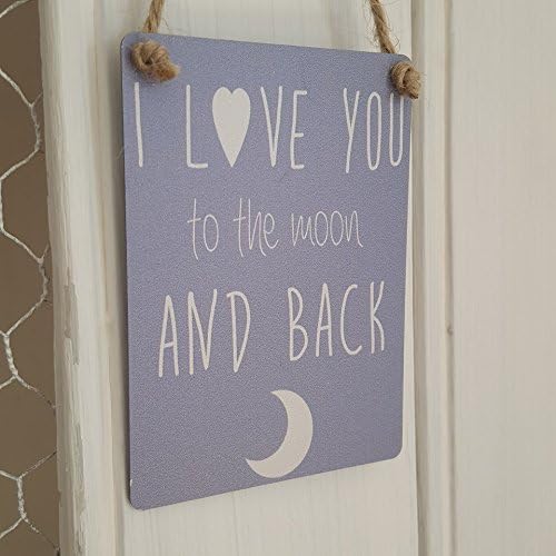 I LOVE YOU TO THE MOON AND BACK MINI METAL CHIC N SHABBY SIGN by Gainsborough