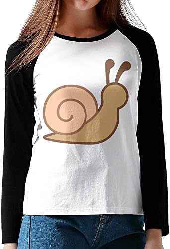 Haina Women's Cotton Snail Cartoon2 Baseball Raglan T-Shirts Long Sleeve Shirt XXL