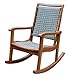 Outdoor Interiors Resin Wicker and Eucalyptus Rocking Chair, Brown and Grey