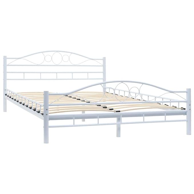 vidaXL Metallbett mit Lattenrost 140x200cm Schlafzimmerbett Bettgestell Bett