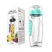 Willceal Fruit Infuser Water Bottle 32oz Durable, Large - BPA Free Tritan, Flip Lid, Leak Proof Design - Sports, Camping (Teal)