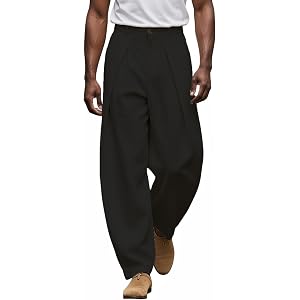 Lunuaoe Men's Pleated Balloon Pants, Oversized Wide Leg Statement Trousers for Streetwear & Fashion Events Daily