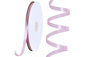 TONIFUL 1/4 Inch x 100yds Baby Pink Satin Ribbon,Valentine's Day Ribbon Thin Solid Color Satin Ribbon for Gift Wrapping, Craf
