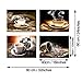 Artisweet Canvas Prints Picture Sensations Framed Waterproof 4-Panel l Hot Coffee Coffee Beans Canvas Art