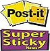 Post-it Super Sticky Large Notes, Assorted Colours, Lined, 101 mm x 152 mm, 90 Sheets/Pad, 3 Pads - Self-Stick Notes for Note Taking, to Do Lists & Reminders