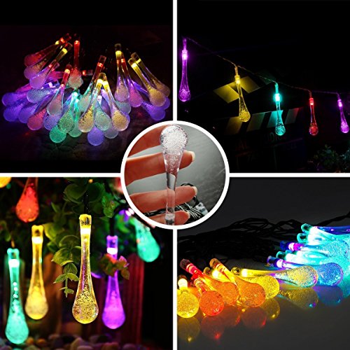 Solar Lichterkette, T-SUN 30 LED Lichterkette Wassertropfen Wasserdichte Garten Beleuchtung, Weihnachtsdekoration… – Bild 5