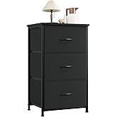 Somdot Nightstand, 3 Drawer Dresser for Bedroom, Bedside Table Night Stand End Table with Fabric Bins for Bedroom Closet Dorm