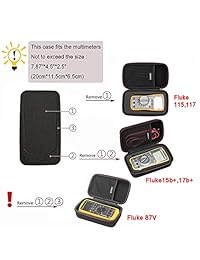 rlsoco funda de transporte para Fluke 117 115 116 114 113 multímetro digital y FLUKE F15b + F17B + f18b +, neoteck multímetro digital de bolsillo, Crenova MS8233D, Extech EX330 y más