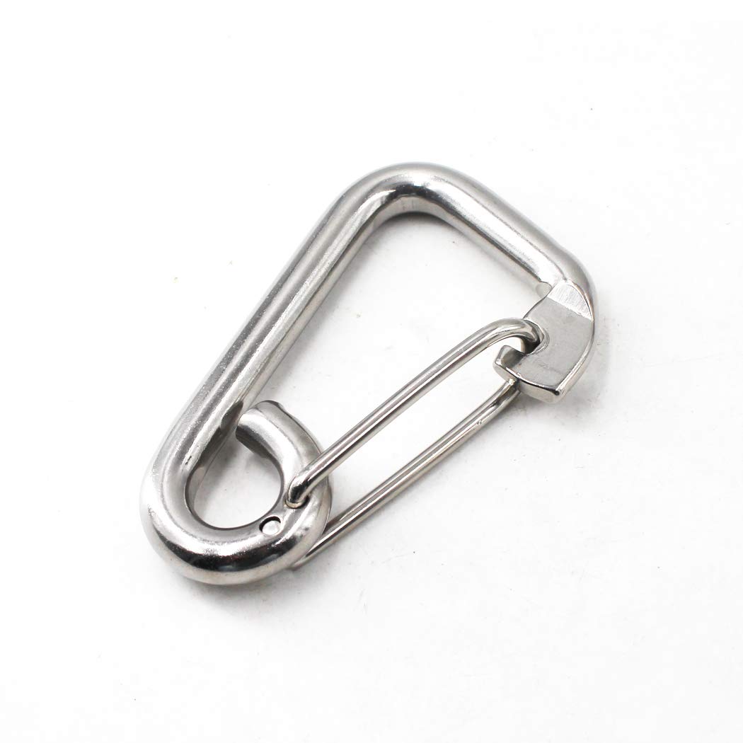 M12 Spring Snap Hook 304 Stainless Steel Marine Grade Climbing Carabiner Keychain For Climbing, Hiking, Outdoor Use (Pack of 1)