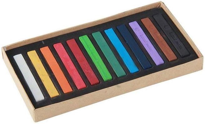 Useful 12 Colours Chalk Pastels Set for Art Drawing Scrapbooking (Assorted Colors,Set of 12) Durable and Practical
