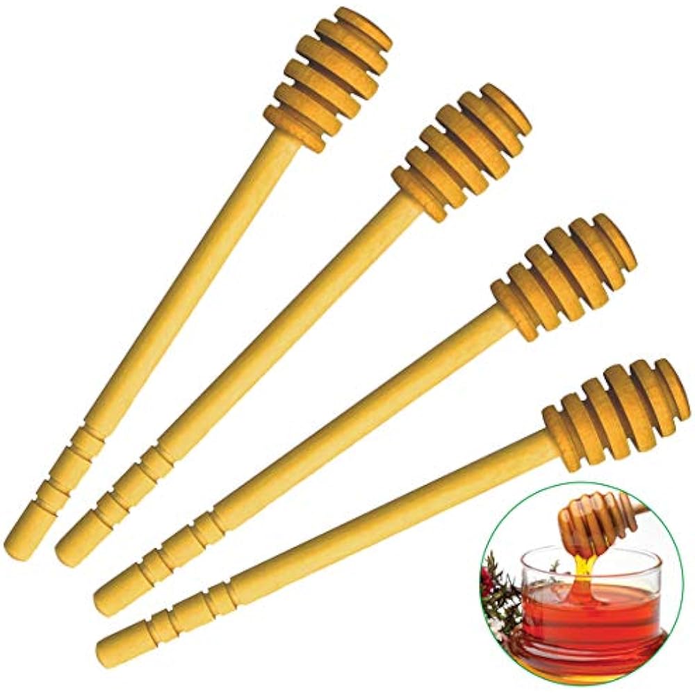 Wooden Honey Dippers Dipper Sticks By 6, 5 Inch Syrup Honeyb Perfect